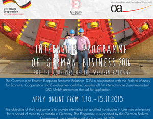 Program stipendija njemačke privrede za 2016. godinu